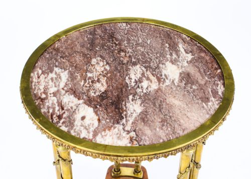 fig 3. Antique French Ormolu Marble Topped Occasional Table 19th Century