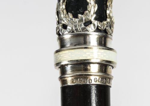 fig 6. Antique Moss Agate Sterling Silver Walking Stick Cane George Adam Schied 1900