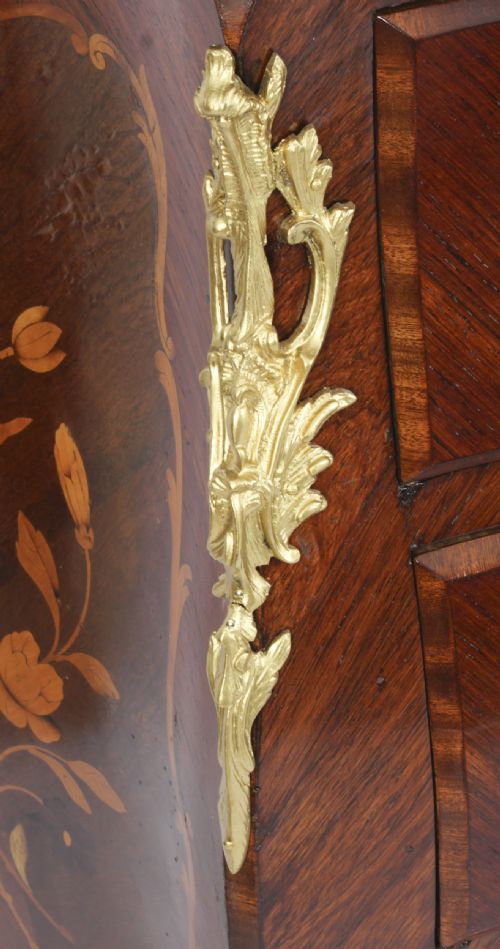 fig 3. Antique French Louis Revival King Wood Walnut Marquetry Commode 19th Century