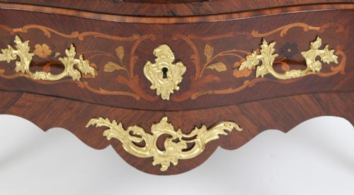 fig 4. Antique French Louis Revival King Wood Walnut Marquetry Commode 19th Century