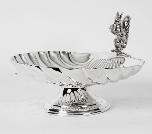 fig 2. Antique Victorian Silver Plated Squirrel Nut Dish C1880
