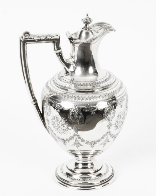 Antique Victorian Silver Plate Claret Jug C 1880 19th Century
