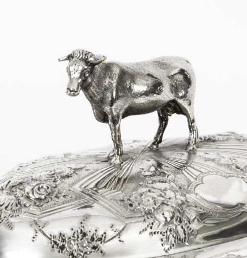 fig 4. Antique Victorian Silver Plate & Cut Glass Butter Dish Martin Hall C1880 19th C