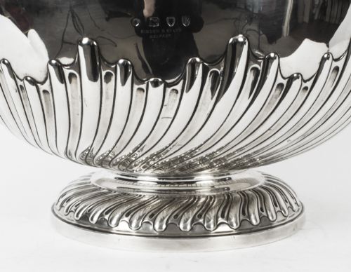 fig 5. Antique Sterling Silver Punch Bowl Walter Barnard 1892 19th C
