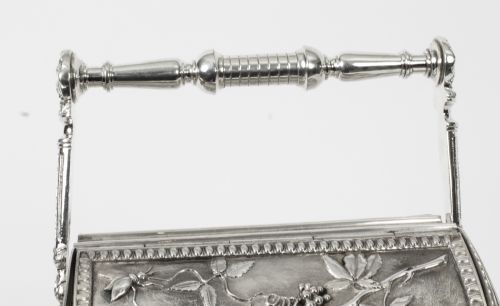 fig 2. Antique Victorian Silver Plated Biscuit Box by Henry Wilkinson & Co 19thC