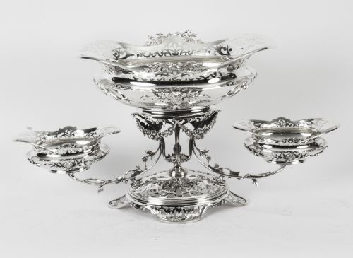 Antique Large Victorian Silverplate Centrepiece Mappin & Webb 1880 19th Century
