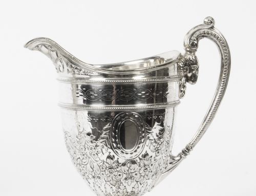 fig 5. Antique Victorian Silver Plated Cream Jug & Sugar Bowl 1880 19th C