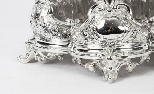 fig 7. Antique Victorian Silver Plated 6 Bottle Cruet Set Henry Wilkinson Circa 1860