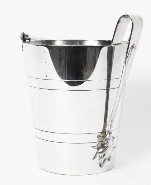 fig 1. Antique Art Deco Silver Plate Ice Bucket Cooler C1920