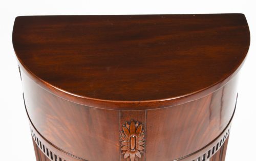 fig 2. Antique Pair Dutch Mahogany Demilune Console Side Tables 19th C