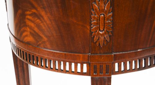 fig 3. Antique Pair Dutch Mahogany Demilune Console Side Tables 19th C