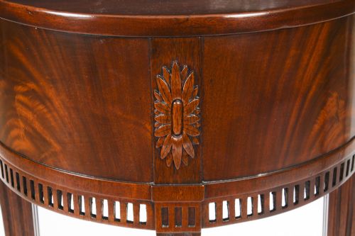 fig 4. Antique Pair Dutch Mahogany Demilune Console Side Tables 19th C