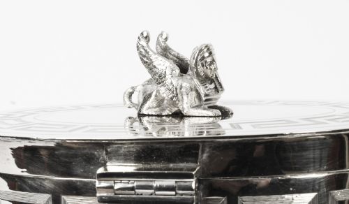 fig 3. Antique Neo-classical Silver Plated Biscuit Sweet Box Munsey 1840 19th C
