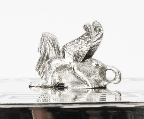 fig 4. Antique Neo-classical Silver Plated Biscuit Sweet Box Munsey 1840 19th C
