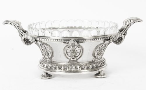 Antique Silver Plated & Cut Glass Centerpiece Thomas Bradbury C1860 19th Century
