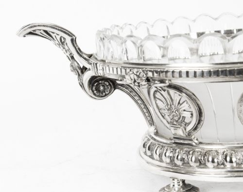 fig 1. Antique Silver Plated & Cut Glass Centerpiece Thomas Bradbury C1860 19th Century
