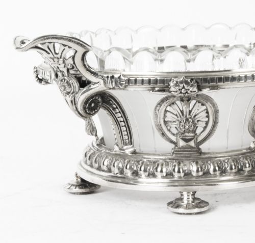 fig 2. Antique Silver Plated & Cut Glass Centerpiece Thomas Bradbury C1860 19th Century
