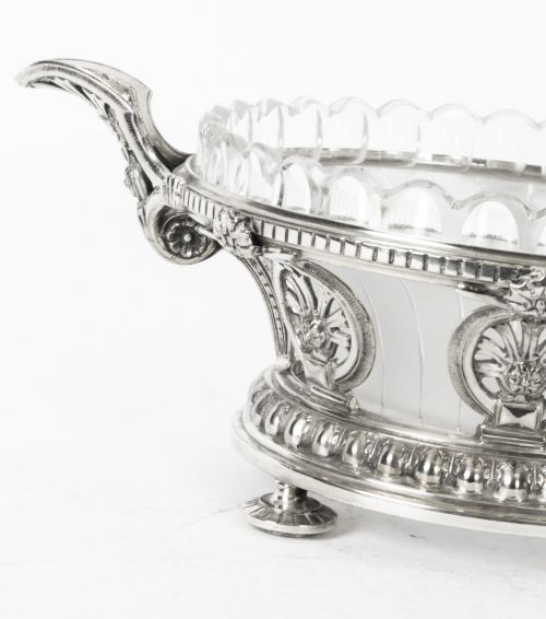 fig 4. Antique Silver Plated & Cut Glass Centerpiece Thomas Bradbury C1860 19th Century
