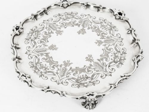 Antique Old Shefield Silver Plated Salver by Smith, Sisson & Co C1830 19th C
