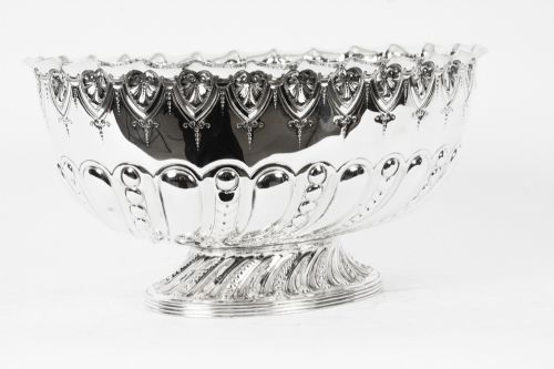 Antique Victoria Silver Plated Punch Bowl Fenton Brothers Sheffield 19th C
