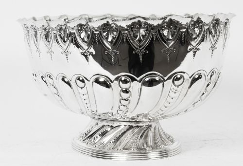 fig 2. Antique Victoria Silver Plated Punch Bowl Fenton Brothers Sheffield 19th C