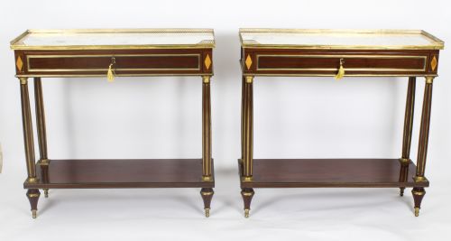 Antique Pair Russian Ormolu Mounted Console Tables C1840 19th C
