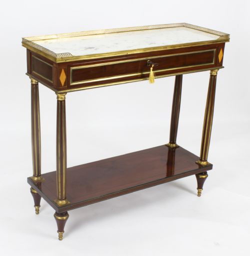 fig 1. Antique Pair Russian Ormolu Mounted Console Tables C1840 19th C
