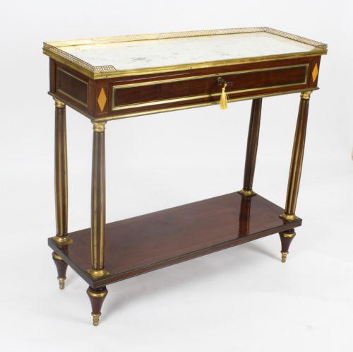 fig 2. Antique Pair Russian Ormolu Mounted Console Tables C1840 19th C

