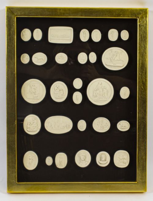 Antique Box Framed Grand Tour Giovanni Liberotti Intaglios 19th C
