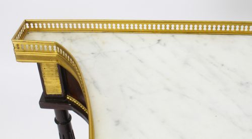 fig 3. Antique Pair Russian Ormolu Mounted Console Side Tables 19th C C1840
