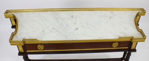 fig 4. Antique Pair Russian Ormolu Mounted Console Side Tables 19th C C1840
