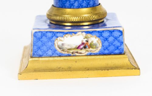 fig 5. Antique Pair Sevres Porcelain Mounted Ormolu Candlesticks c.1870 19th C