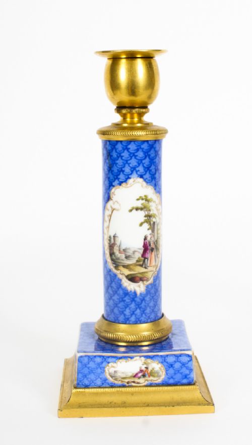 fig 7. Antique Pair Sevres Porcelain Mounted Ormolu Candlesticks c.1870 19th C