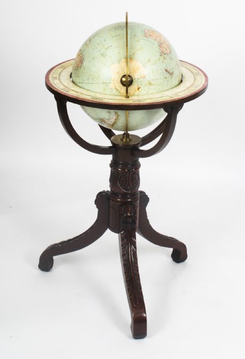 fig 1. Antique Terrestrial Library Globe on Stand by Jordglob Sweden C1920
