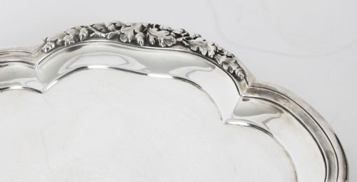 fig 2. Antique Paul Storr Large William IV Silver Tray Salver  1837 19th Century
