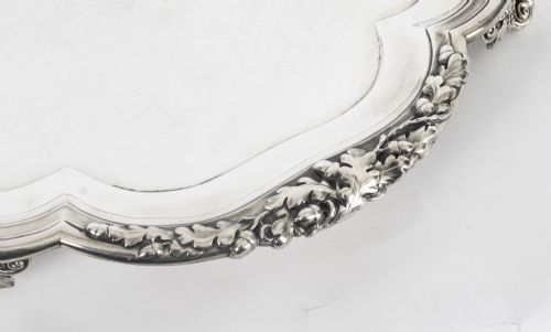 fig 3. Antique Paul Storr Large William IV Silver Tray Salver  1837 19th Century
