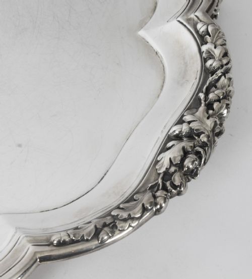 fig 4. Antique Paul Storr Large William IV Silver Tray Salver  1837 19th Century
