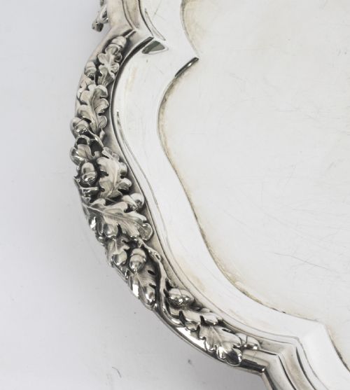 fig 8. Antique Paul Storr Large William IV Silver Tray Salver  1837 19th Century
