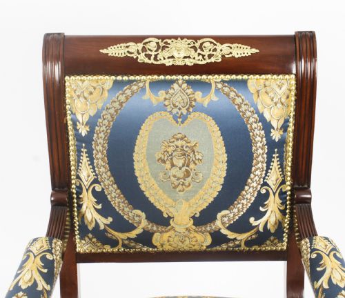 fig 4. Antique Pair French Empire Revival Ormolu Mounted Armchairs C1870 19th C
