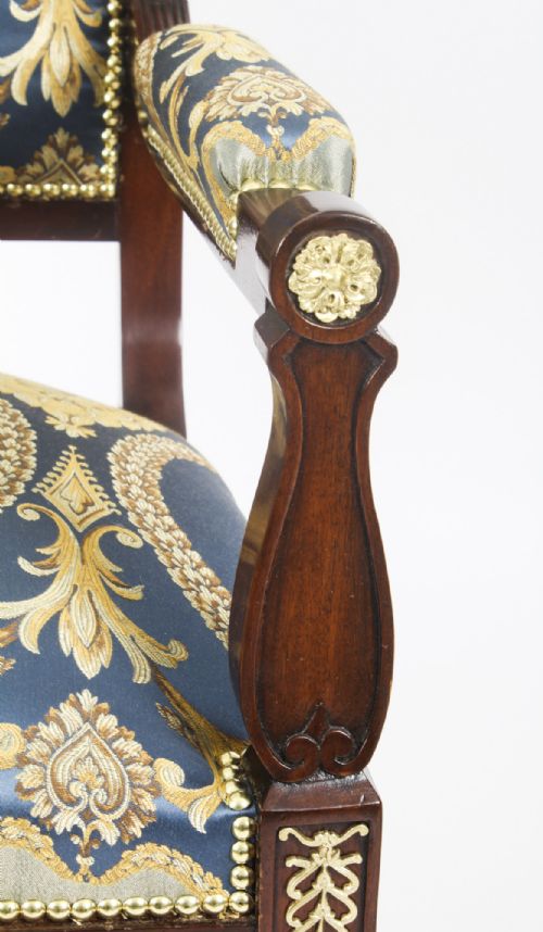 fig 6. Antique Pair French Empire Revival Ormolu Mounted Armchairs C1870 19th C
