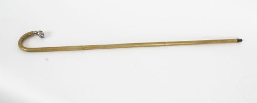Antique Walking Stick Cane with Sterling Silver Bulldog Handle 1904
