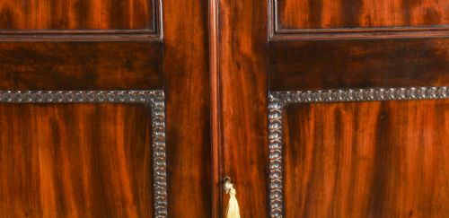 fig 2. Antique Victorian Flame Mahogany Two Door Wardrobe c.1880 19th C

