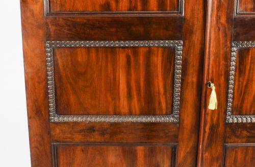 fig 3. Antique Victorian Flame Mahogany Two Door Wardrobe c.1880 19th C
