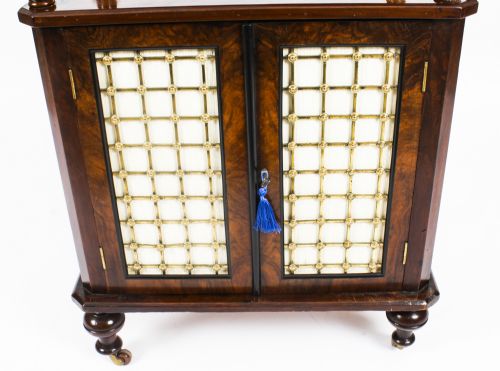 fig 3. Antique Victorian Walnut Music Cabinet What Not 19th Century
