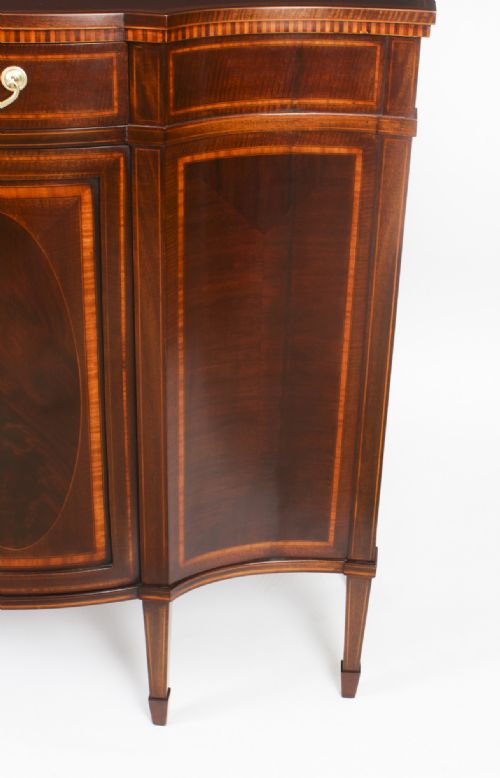 fig 2. Antique Serpentine Cross-banded Cabinet Sideboard Maple & Co 19th C