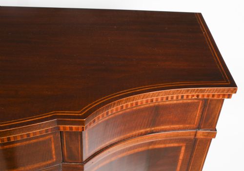 fig 3. Antique Serpentine Cross-banded Cabinet Sideboard Maple & Co 19th C
