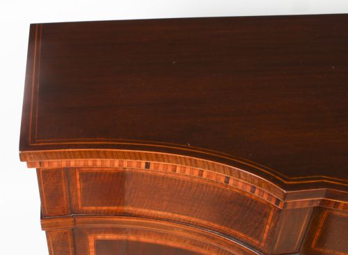 fig 4. Antique Serpentine Cross-banded Cabinet Sideboard Maple & Co 19th C