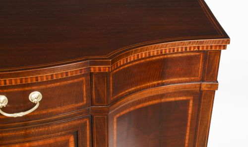 fig 5. Antique Serpentine Cross-banded Cabinet Sideboard Maple & Co 19th C