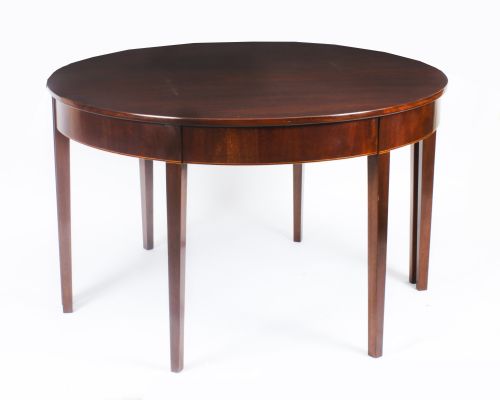 fig 1. Antique Pair George IV Fruitwood Demi Lune Console Tables 19th C
