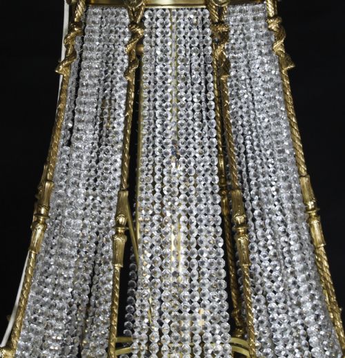 fig 3. Antique Louis Revival 36 light Ballroom Cut Crystal Tent Chandelier c1920
